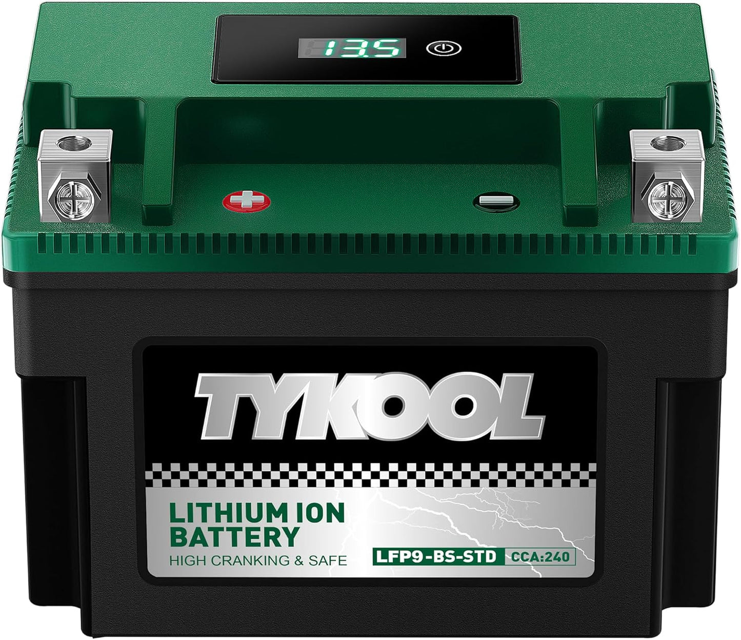 TYKOOL YTX9-BS -STD 240CCA Lithium LiFePO4 Motorcycle Battery,2X Cranking Amps,5X longer life,Powersports battery,for Scooter,ATV,UTV (Polaris 150cc),BMW (310cc,650cc,1000cc),Honda,Kawasaki