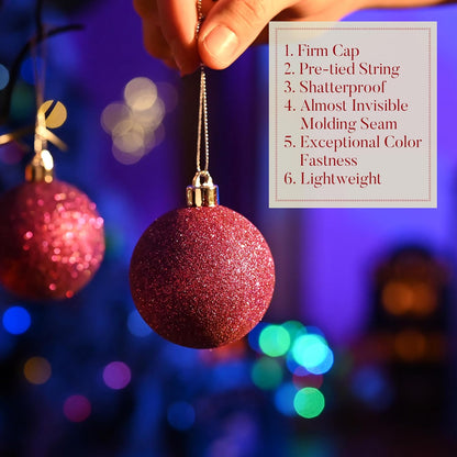 Valery Madelyn Christmas Tree Decorations Ornament Set for Fall Halloween, 50ct 2 Inches Orange Purple Black Shatterproof Christmas Ball Ornaments Hanging Xmas Holiday Party Decor