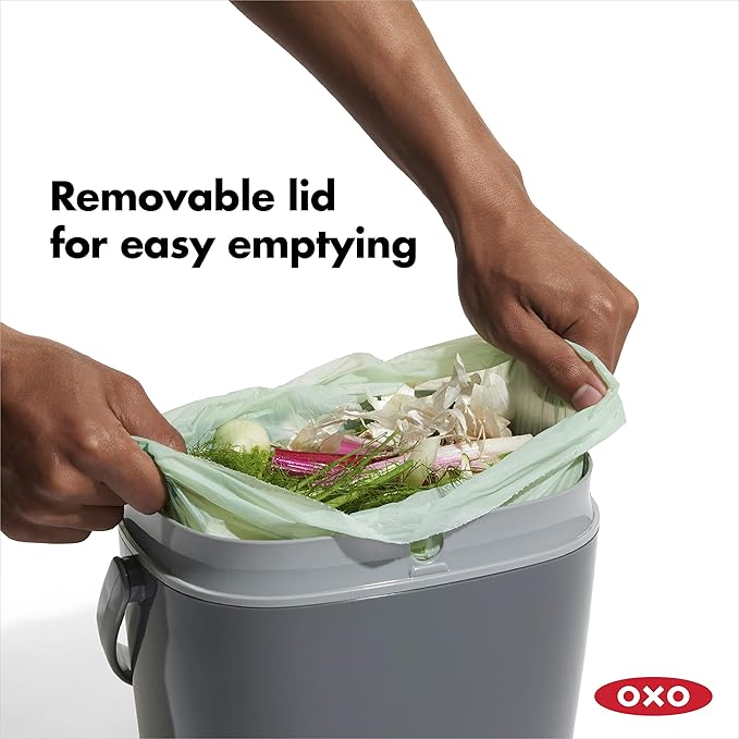 OXO Good Grips EASY-CLEAN COMPOST BIN - CHARCOAL - 1.75 GAL/6.62 L