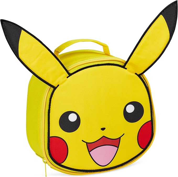 Pokemon Lunch Bag Boys Girls Anime Pikachu Insulated Lunch Box Kids Cooler Bag for Snacks Daycare Travel Picnic School Supplies Gifts for Kids (Yellow)