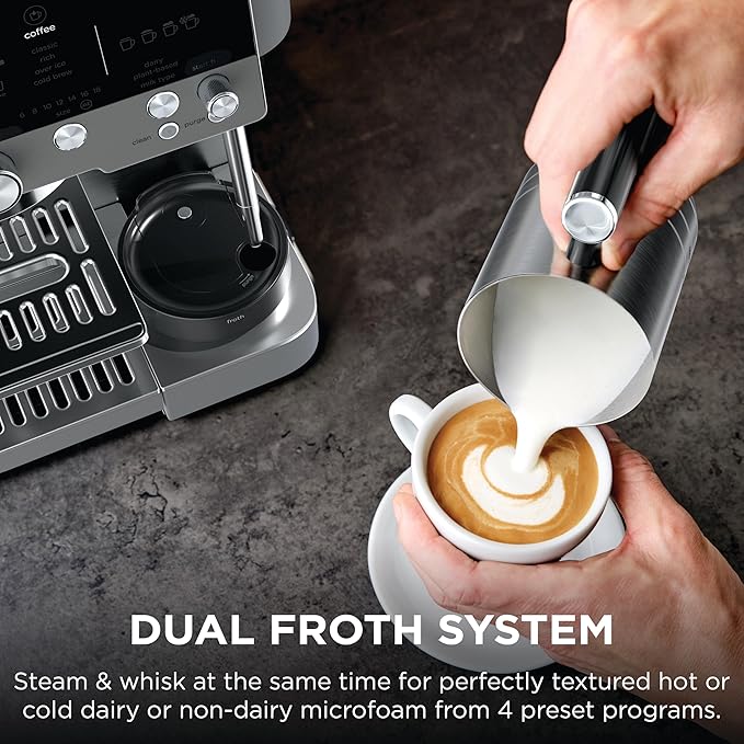 Ninja Luxe Cafe Premier Series, Espresso Machine, Drip Coffee, Rapid Cold Brew, Integrated Grinder, Hands-Free Frother, with Knock Box, Water Filter, Cleaning Tablets, Descaler, ES601GM
