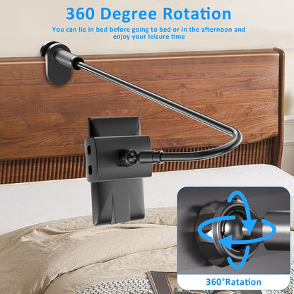 Gooseneck Tablet Holder for Kindle Reading in Bed, Hands Free Desk Bedside Lazy Arm Stand for Kindle Accessories, Compatible with iPhone iPad mini