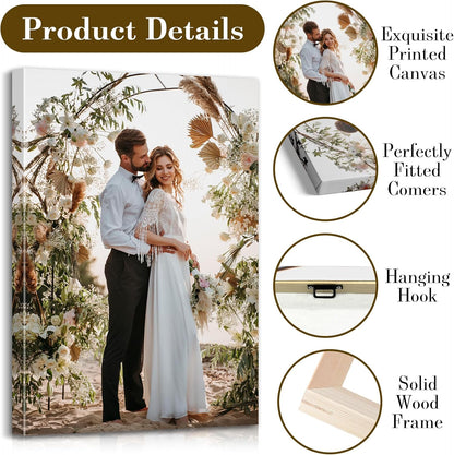 Custom Canvas Prints with Your Photos - Personalized Pictures Print, Customized Photo Gifts, Wall Art Poster Canvas Printing for Wedding, Family, Baby, Pets, Home Office Decor, Wrapped Frame 20x20