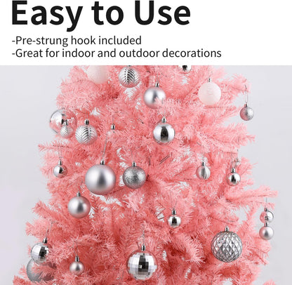 LANGXUN 36pcs Silver Christmas Tree Decorations Balls, Bolas De Navidad, 2025 Christmas Decor, Indoor Outdoor Shatterproof Christmas Ornaments, Xmars Party Wedding Suppiles