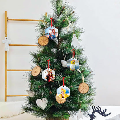 Personalized Christmas Ornaments 2025, Wood Custom Photo Text Hanging Ornament Customized Christmas Tree Decorations Gift for Family, Kids, Friends, Couples, Wedding