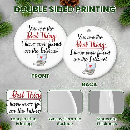 TEEZWONDER Couples Gifts for Him and Her - Ceramic Christmas Ornaments 2025 for Tree Decorations - Christmas Anniversary Birthday Gifts for Women Men, Couple Gift for Girlfriend Boyfriend