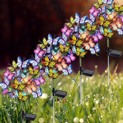Solar Garden Lights Solar Lights Outdoor Waterproof Decorative 4 Pack with 144 LED 68 Butterfly Solar Lights for Garden Yard Decor Christmas Decorations, Gifts for Mother's Day Mom