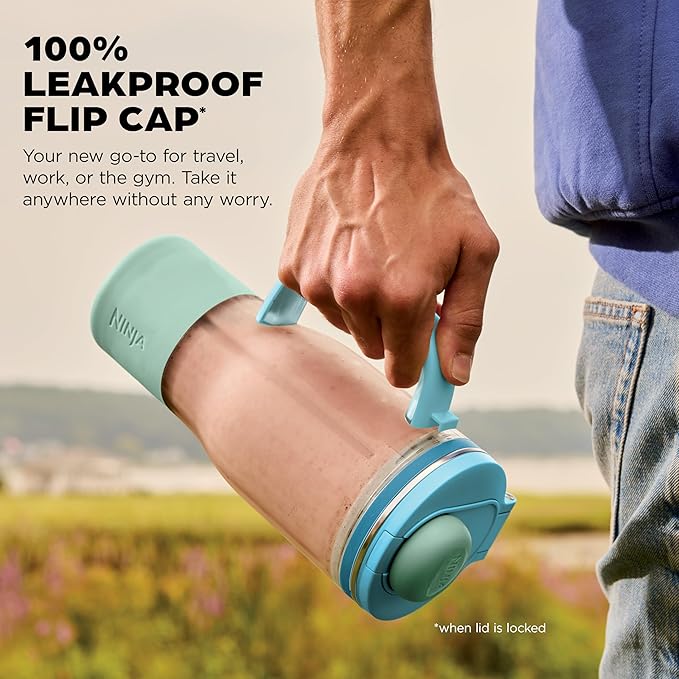 Ninja BlendBOSS | Personal Smoothie Tumbler | 26oz Travel Tumbler w/Leakproof Lid, Detachable Straw & Integrated Chug Spout | Dishwasher Safe & BPA Free | Blue Raspberry | XSKDB326SLBL | 2025 Release