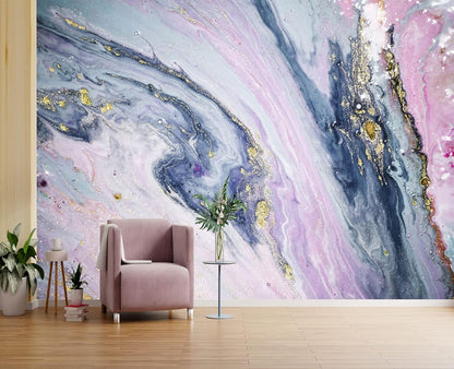 Gilding Marble Pink Wall Mural Wallpaper for Bedroom 137" x 100"