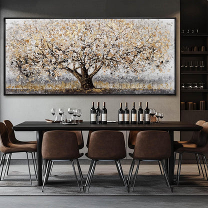 Tree Framed Wall Art Floral Wall Decor Vintage Art Pictures 32"x70" Wall Prints for Living Room Artwork for Dining Room