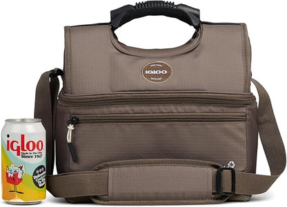 Igloo Gripper Soft Sided Cooler Bag | Insulated Dual Compartment Lunch Cooler