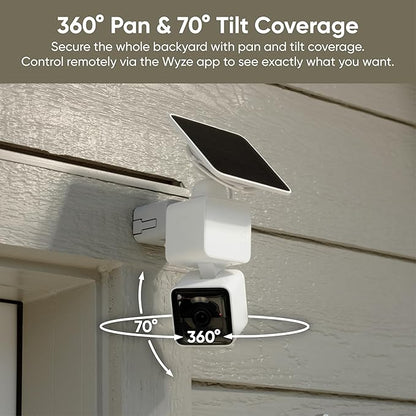 WYZE Solar Cam Pan 4 Pack(Flagship Model), Security Cameras Wireless Outdoor, 2K 360° Pan-Tilt Battery Powered 2.4GHz Wi-Fi Cameras for Home Security, AI Motion Detection, Color Night Vision