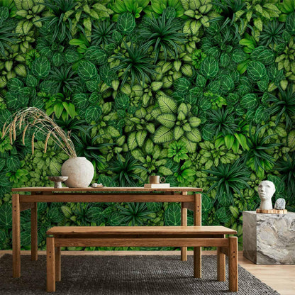 artgeist Wall Mural Plants 116x83 in - XXL Peel and Stick Self-Adhesive Wallpaper Removable Large Sticker Foil Wall Decor Print Picture Image Design Nature Botanics Tropical Leaves b-B-0601-a-a