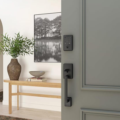Schlage Arrive WiFi Deadbolt Smart Lock, Keyless Entry Door Lock with Century Trim, Matte Black, Compatible with Alexa and Google, BE459WB CEN 622