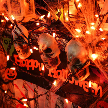 Toodour Orange Halloween Lights, 12.5ft 50 Count Incandescent Halloween String Lights, UL Certified Connectable Mini Bulbs Orange String Light for Home, Garden, Porch, Party, Indoor Decorations
