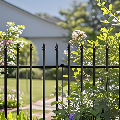Metal Garden Fence 24 inch H x 24 inch W (10 Panels, Total Length 20 ft) Decorative Fence Border Fence Landscape Fencing for Dog, Flower Bed, Yard, Animal Barrier