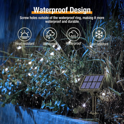 6-Pack Solar String Lights Outdoor, 480LED 198FT Solar Fairy Lights Waterproof 8 Modes Copper Wire Solar Powered Twinkle Lights for Outside Garden Patio Tree Christmas Wedding Party Decor (Cool White)