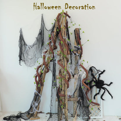Bendable 63in Artificial Tree Twigs Cane Vine Branches Fake Plants Trunk Garland with Leaves for Home Wedding Garden Wall Hanging X'Mas Christmas Thanksgiving Day Decoration
