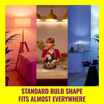 WiZ Connected 100W A19 LED Smart Light Bulbs Color 3-Pack - Connects to Your Wi-Fi - E26 Smart Bulb - Control with Voice or App + Activate with Motion - Matter Compatible