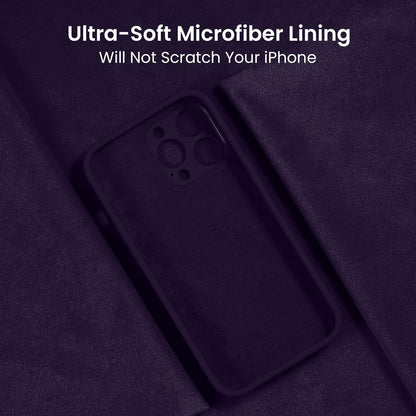 FireNova Designed for iPhone 13 Pro Case, Silicone Upgraded [Camera Protection] Phone Case with [2 Screen Protectors], Soft Anti-Scratch Microfiber Lining Inside, 6.1 inch, Purple