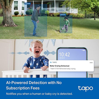 Tapo 1080p Pan/Tilt Indoor/Outdoor Security Camera – Free Person/Baby Cry Detect & Motion Track, 360° View, Color Night Vision, SD/Cloud Storage, Works w/Alexa & Google Home HybridCam 360