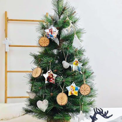 Personalized Christmas Ornaments 2025, Ceramic Custom Photo Text Hanging Ornament Customized Christmas Tree Decorations Gift for Family, Kids, Friends, Couples, Wedding