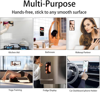 Silicone Double-Sided Suction Cup Phone Case Detachable Mount, Fidget Sticky Phone Grip Hands-Free Phone Accessories for Selfies & Videos, Trending TikTok items for iphone & Android(3.74"x2.2", White)