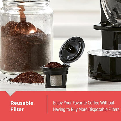 BLACK+DECKER Family Single Serve K-Cup Brewer: Large 50oz Water Reservoir, Versatile Ground Coffee & K-Cup Compatibility, Adjustable Tray for Travel Mugs
