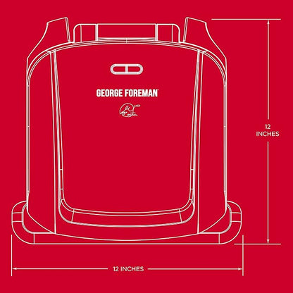 George Foreman 4-Serving Removable Plate Electric Grill and Panini Press, George Tough Non-Stick Coating, Drip Tray Catches Grease, Black