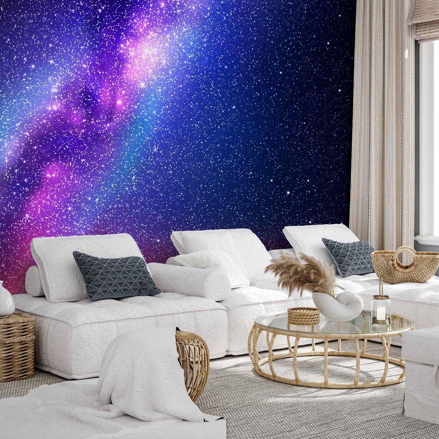 artgeist Premium Wall Mural Galaxy 157x110 in - XXL Non-Woven Wallpaper Fleece Wall Decor Photo Print Picture Image Abstract Space Sky Star Cloud Violet f-C-0487-a-a