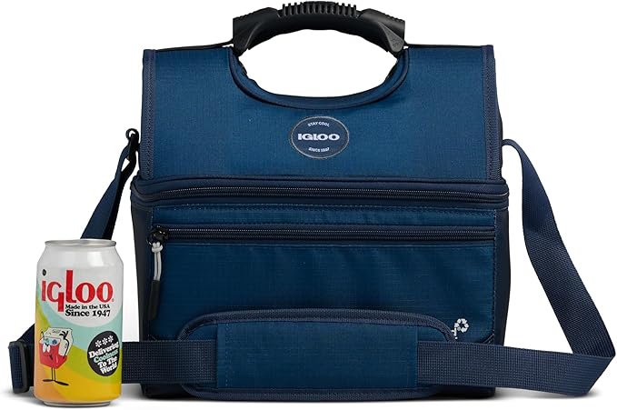 Igloo Gripper Soft Sided Cooler Bag | Insulated Dual Compartment Lunch Cooler