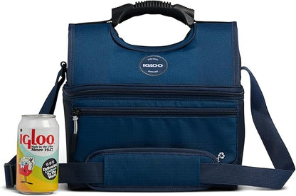 Igloo Gripper Soft Sided Cooler Bag | Insulated Dual Compartment Lunch Cooler