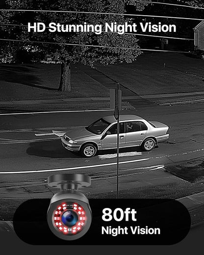 ZOSI 3K Lite 16Channel Security Camera System,AI Human/Vehicle Detection,Night Vision,Remote Access,16pcs 1080P Outdoor Surveillance Bullet Cam,H.265+ 1080p 16CH DVR with 2TB HDD for 24/7 Recording