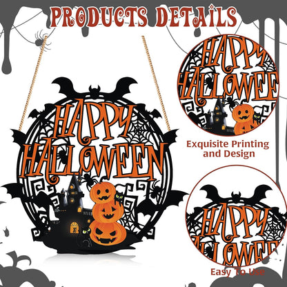 Halloween Indoor Decor Decorations Warm Halloween Decorations for Bedrooms, Halloween Pumpkin Door Sign Decorations, Halloween Pumpkin Decorations Can Hanging Various Indoor and Outdoor Occasions