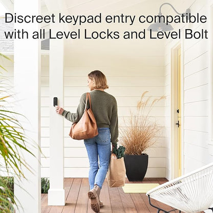 Level Smart Keypad Lock Accessory for Use with Any Level Smart Lock or Bolt, Weatherproof with LED Backlight, Bluetooth-Enabled Door Lock Accessory for Keyless Entry (Matte Black)