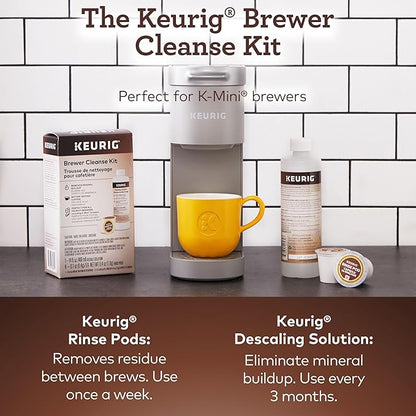 Keurig Brewer Cleanse Kit For Brewer Descaling and MaintenanceIncludes Descaling Solution & Rinse Pods,Compatible Classic/1.0 & 2.0 K-Cup Pod Coffee Makers,5 Count (Pack of 2)