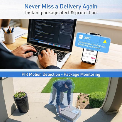 Smart Video Door Lock with 2K Doorbell Camera, Fingerprint & Keypad Keyless Entry, WiFi Deadbolt with PIR Motion Detection & Real-Time Package Alerts, App & Voice Control (Alexa & Google)