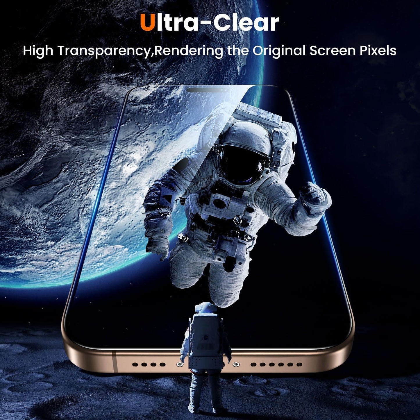 UniqueMe for iPhone 16 Pro Screen Protector - [Military Grade Shatterproof & 9H+ Hardness] Screen Protector 16 Pro Tempered Glass Full Coverage Protection, Easy Installation, 2 Packs