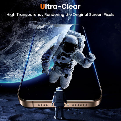 UniqueMe for iPhone 16 Pro Screen Protector - [Military Grade Shatterproof & 9H+ Hardness] Screen Protector 16 Pro Tempered Glass Full Coverage Protection, Easy Installation, 2 Packs