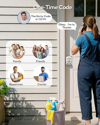 TEEHO TE003 Keyless Entry Keypad Door Lock with Handle, Electronic Digital Smart Deadbolt Locks with 2 Backup Keys, Door Knob with Code for Front Door Bedroom, Auto Lock, Easy to Install, Satin Nickel