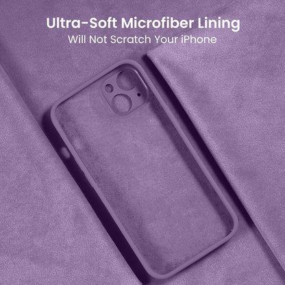 FireNova Designed for iPhone 14 Case, Silicone Upgraded [Camera Protection] Phone Case with [2 Screen Protectors], Soft Anti-Scratch Microfiber Lining Inside, 6.1 inch, Light Purple