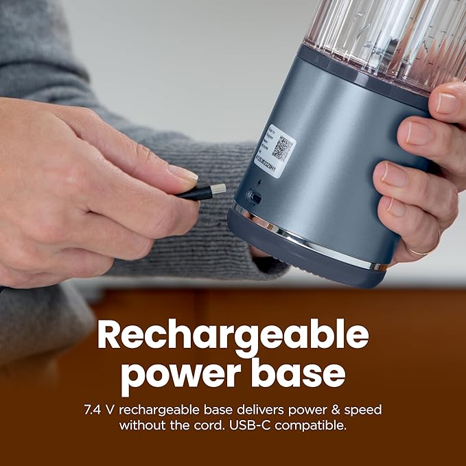 Ninja Blast Portable Blender, Cordless, 18oz. Vessel, Personal Blender For-Shakes and Smoothies, BPA Free, Leakproof-Lid and Sip Spout, USB-C Rechargeable, Dishwasher Safe Parts, Denim Blue, BC151ND