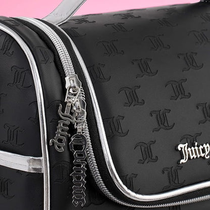 Juicy Couture Insulated Lunch Bag – Stylish Cooler Tote with Adjustable Crossbody Strap, Debossed Logo, Black – Women's Lunch Box Bag for Work, School, Travel