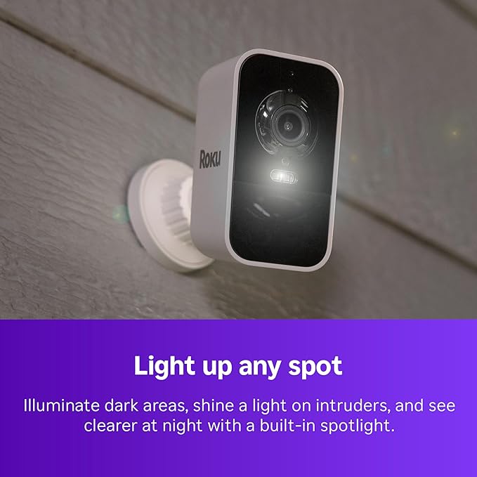 Roku Battery Camera for Home Security - New 2025 Weather-Resistant Indoor & Outdoor Wireless Camera & Pet Monitor with 1080p HD & Two-Way Audio - Rechargeable, Motion Detection & Wi-Fi (Pack of 4)
