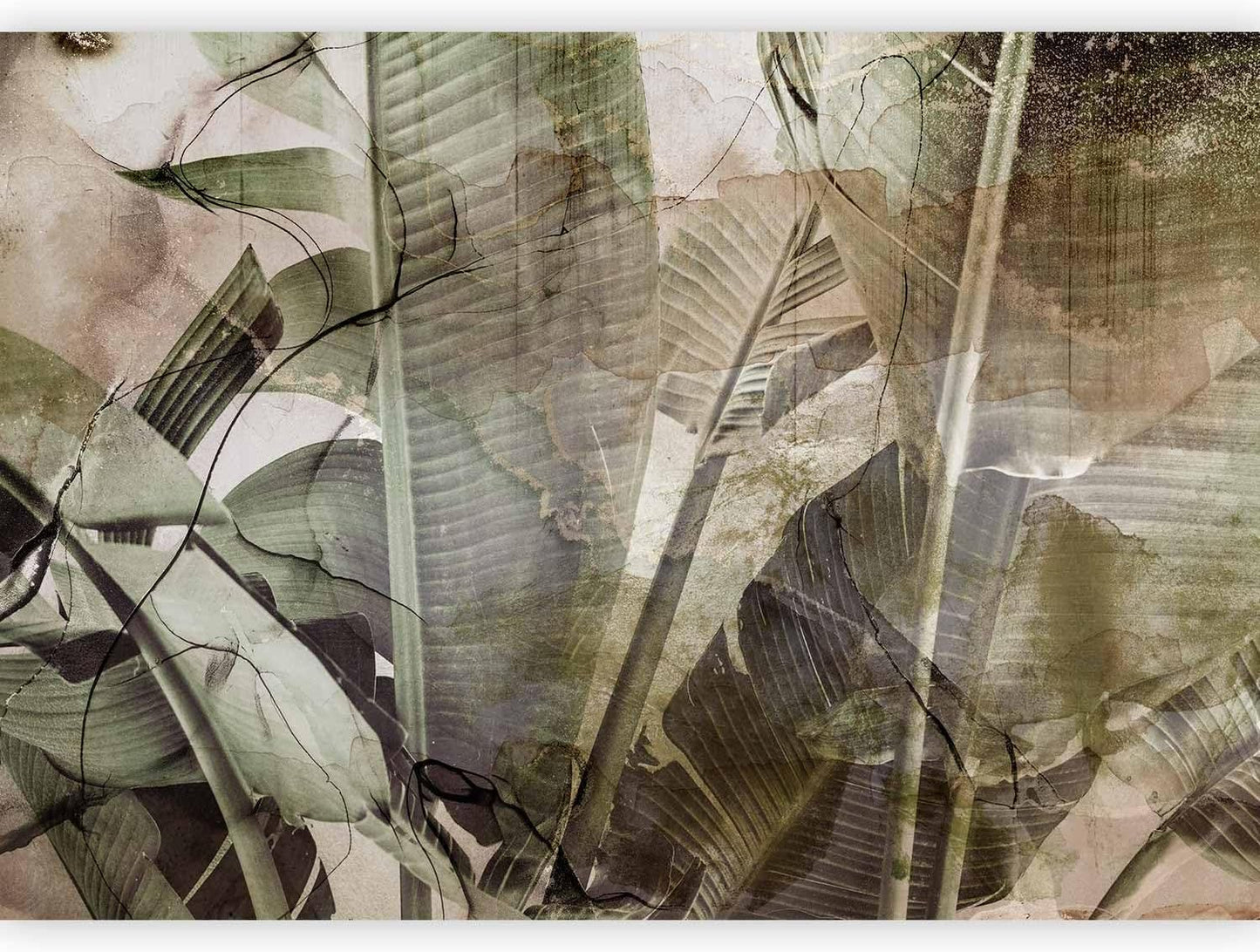 artgeist Wall Mural Tropical Leaves 157x110 in - XXL Non-Woven Wallpaper Fleece Wall Decor Photo Print Picture Image Design Plant Jungle Nature Like Painted b-C-0776-a-a