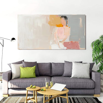 Abstract Canvas Wall Art Decor Large Wall Art Pictures for Living Room Abstract Canvas Art Wall Decor Artwork for Walls Pink Wall Art Paintings Prints Art Work for Home Office Room Wall Decor 29"x58"
