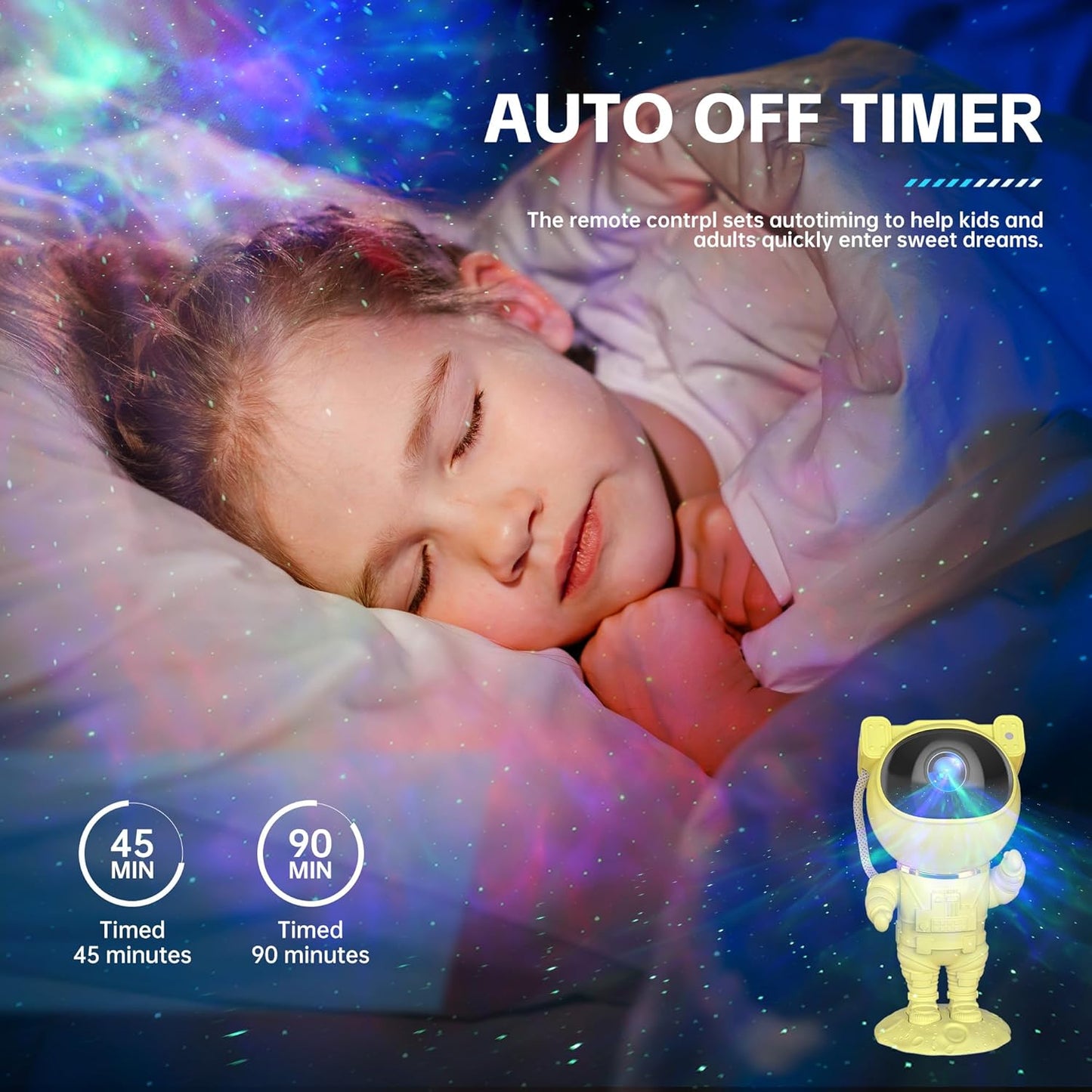 SFOUR Astronaut Galaxy Projector Night Light，Lights for Bedroom,Kids Room Decor Aesthetic, Adjustable Head Angle,Gift for Kids Adults Home Party Ceiling Decor，Christmas Gift