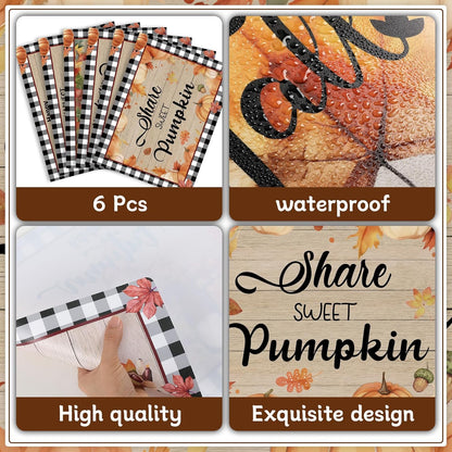 Fall Placemats Set of 6 Buffalo Plaid Thanksgiving Plastic Table Mats Autumn Vintage Maple Leaf Place Mats Pumpkins Truck Leaves Fall Table Decoration for Indoor Outdoor Party Kitchen Dining