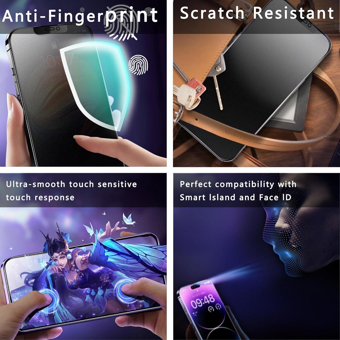 (2-Pack Matte Privacy Anti-Spy Screen Protector for iPhone 12 Pro Max (6.7-Inch),9H Tempered Glass,Anti-Glare,Full Coverage,Anti-Fingerprint,Auto Dust Removal,Bubble-Free