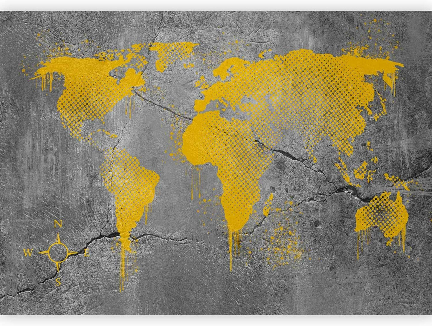 artgeist Premium Wall Mural World Map 79x55 in - XXL Non-Woven Wallpaper Fleece Wall Decor Photo Print Picture Image Design Map of The World k-A-0494-a-a